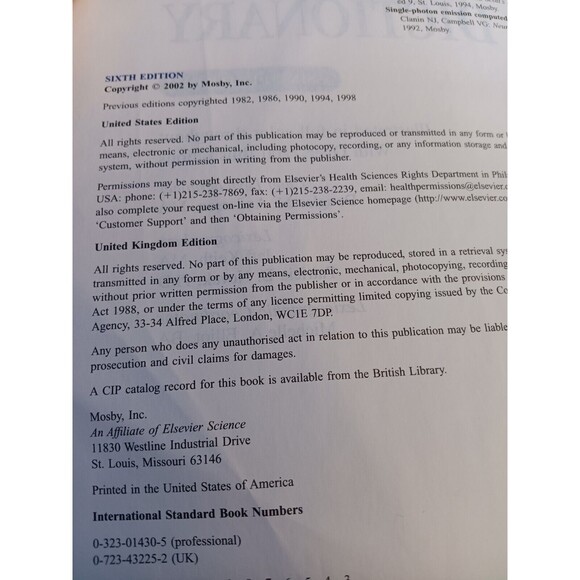 Mosby's Medical, Nursing and Allied Health Dictionary by Douglas M. Anderson,... - Picture 2 of 3